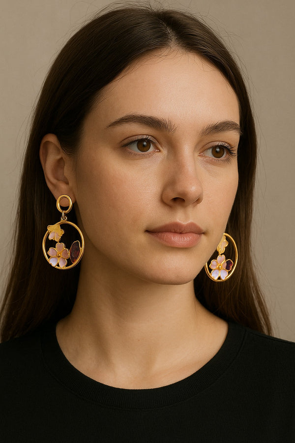 Rose Rings Earrings